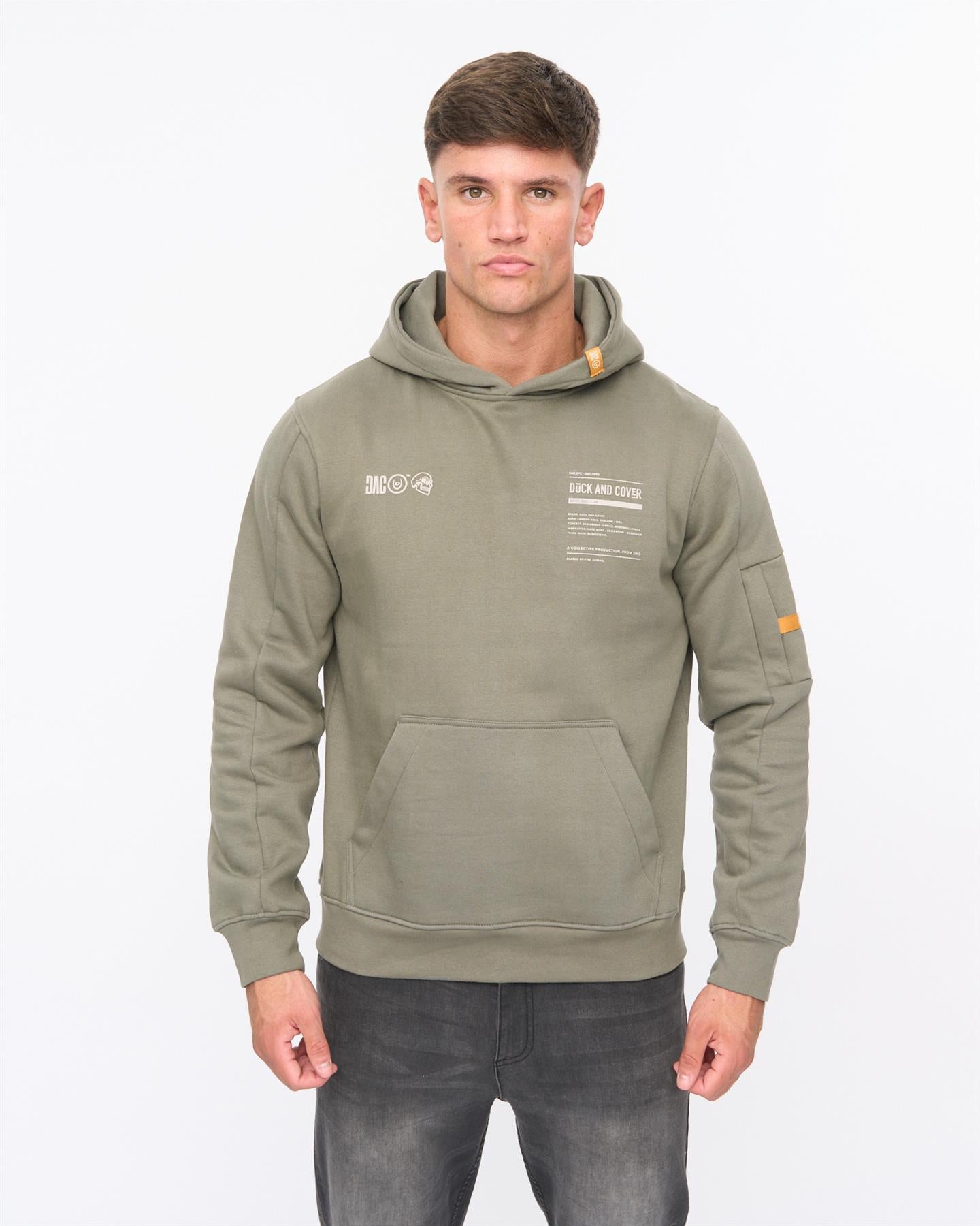 Mens Skullmatic Hoodie Dark Olive