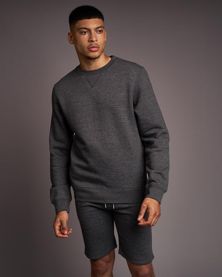 Mens Cranwood Crew Sweat Charcoal Marl