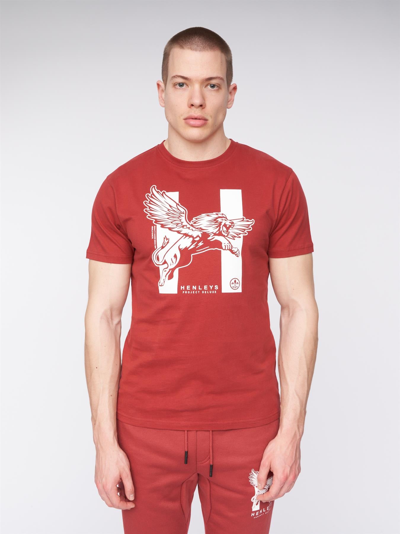 Mens Curveball T-Shirt Deep Red