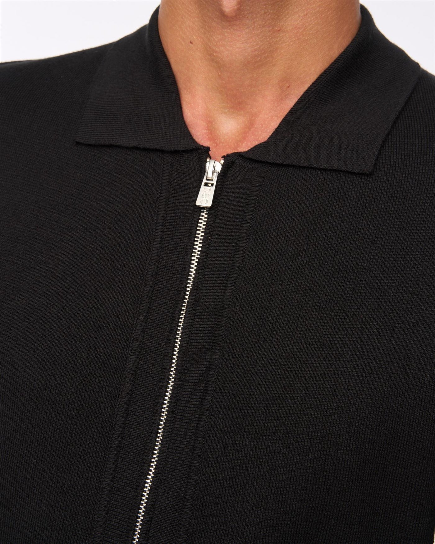 Mens Melfi Zip Thru Knit Black