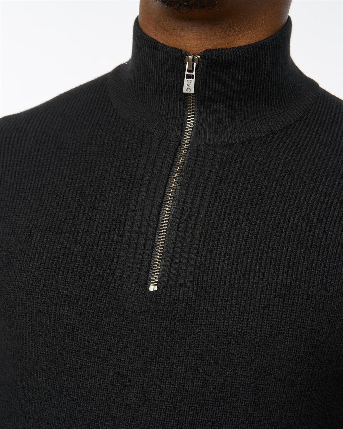 Mens Potenza 1/4 Zip Knit Black