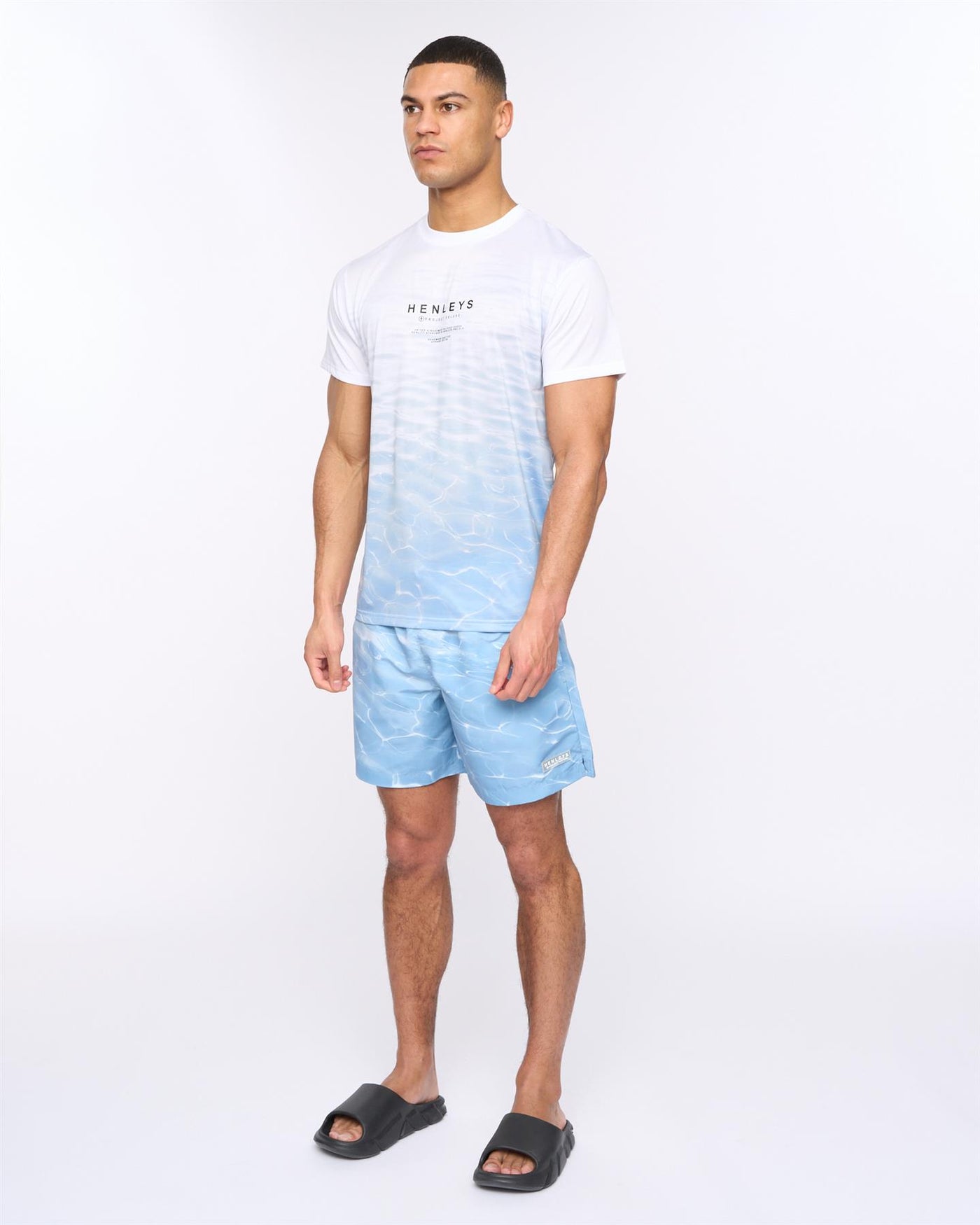 Mens Henpool Swim Shorts Denim Blue