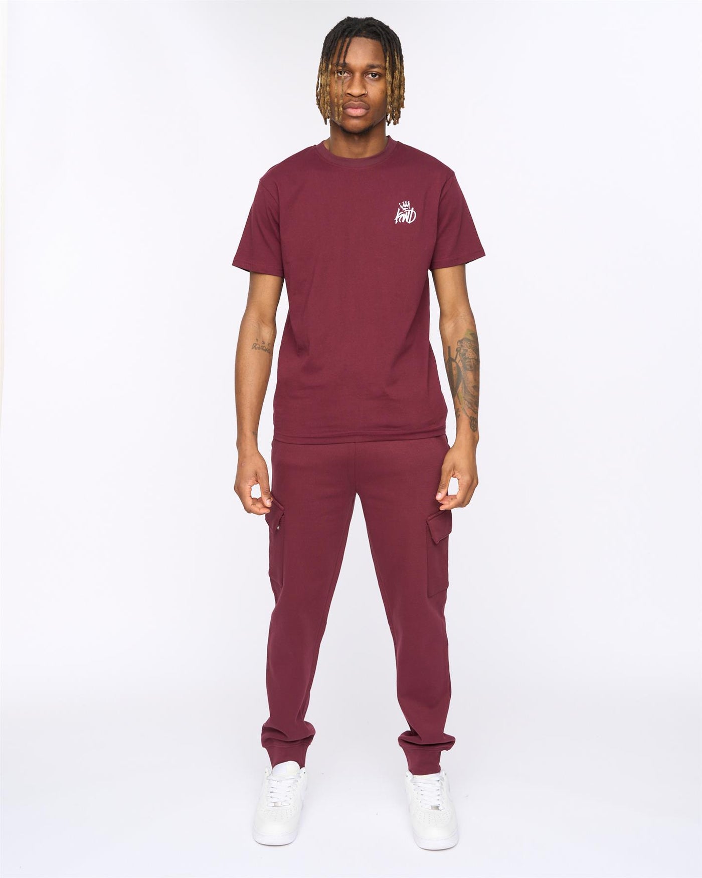 Mens Crosby Cargo Joggers Burgundy