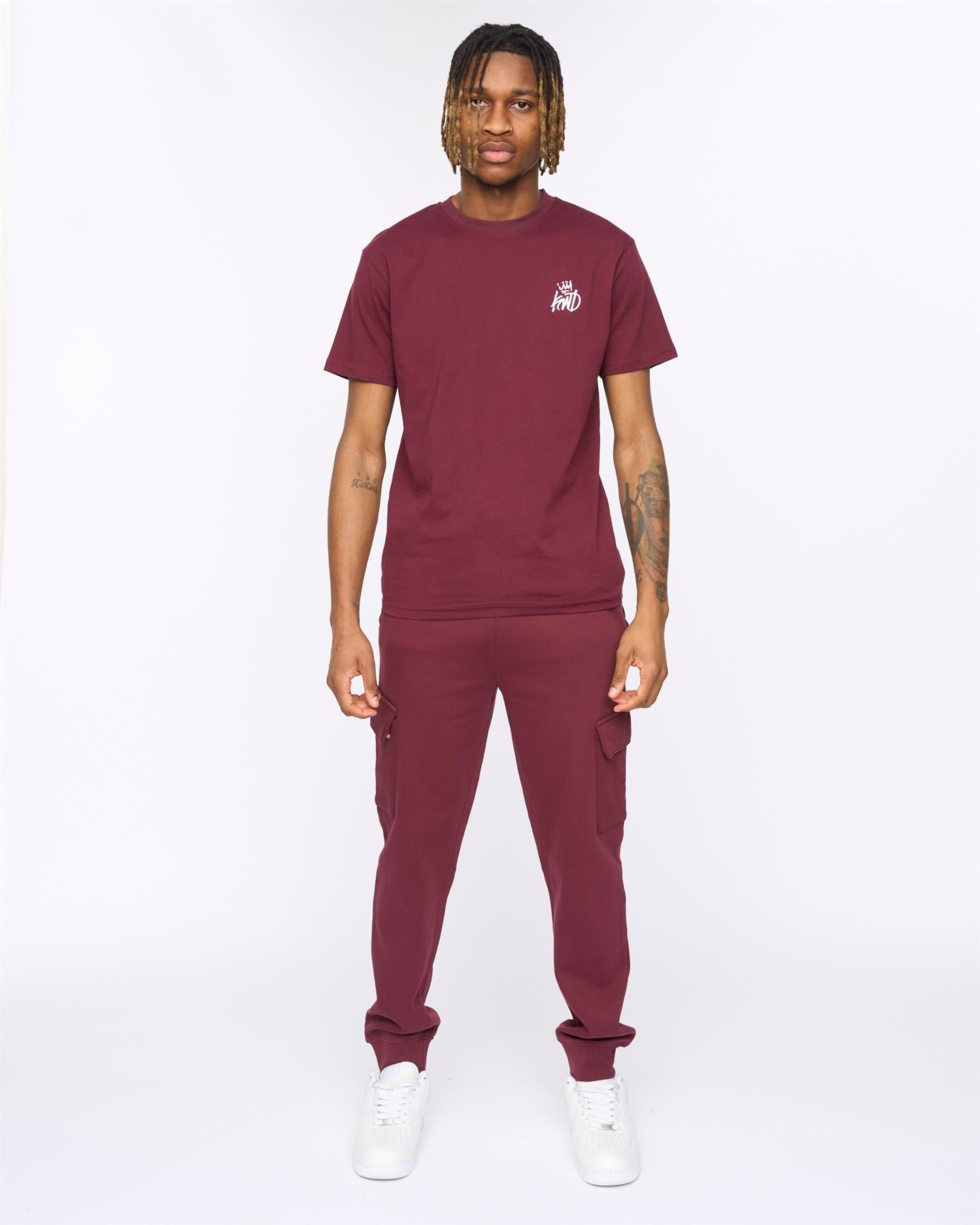 Mens Crosby Cargo Joggers Burgundy