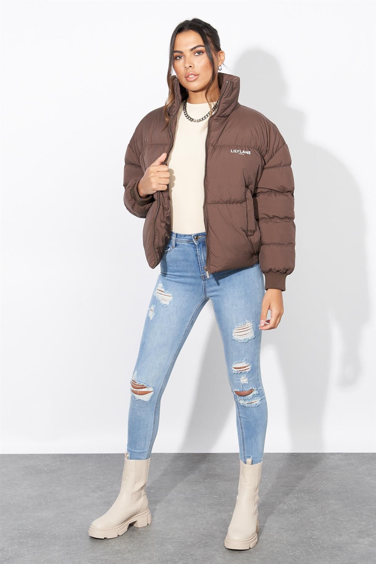 Ladies Lily Lane Julianna Jacket Brown