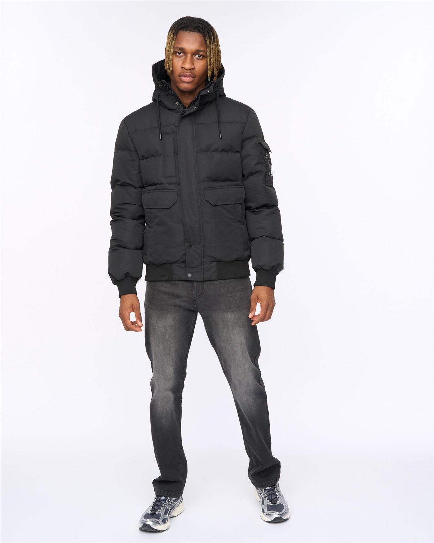 Mens Wakaday Bomber Jacket Black