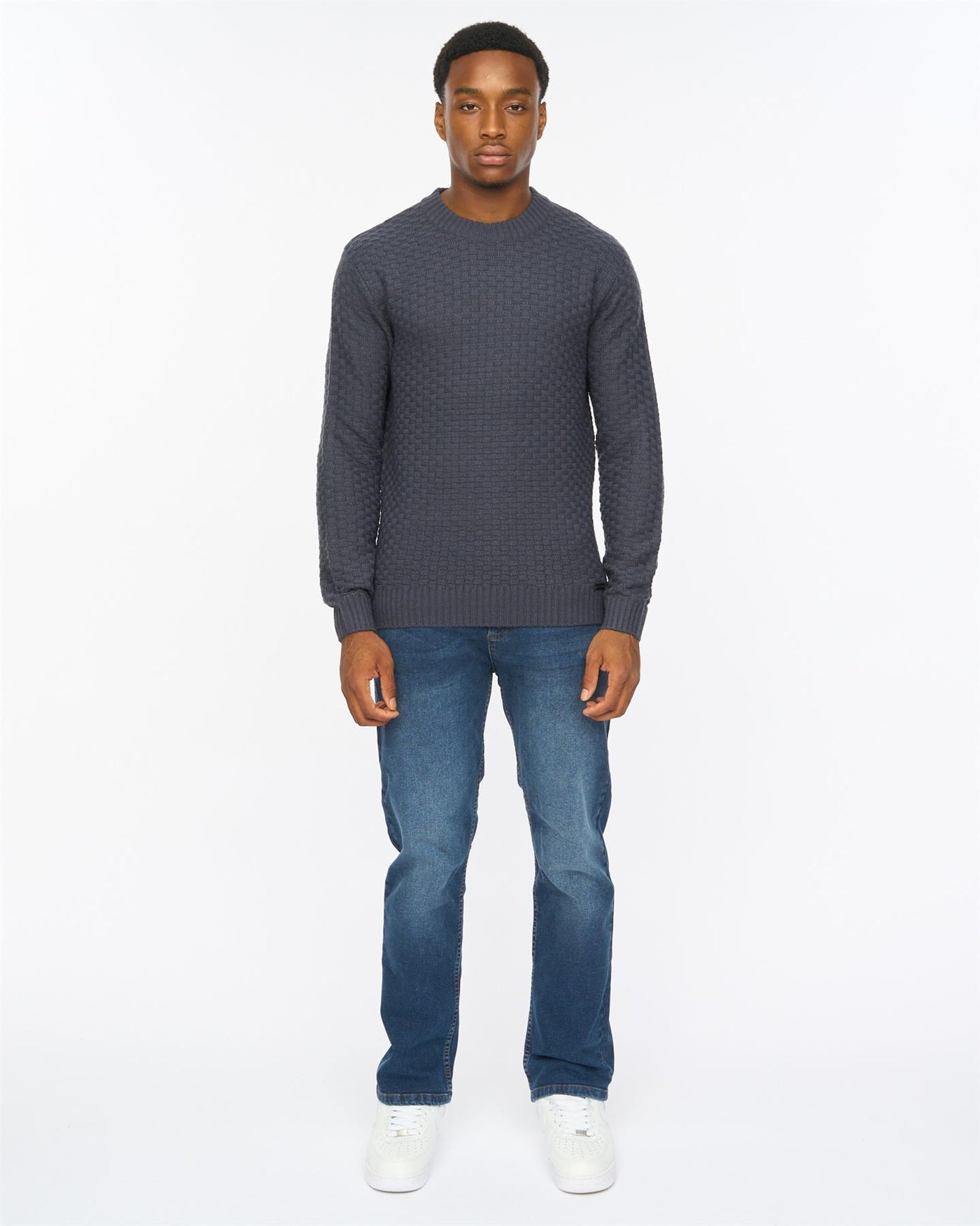Mens Matera Textured Knit Navy
