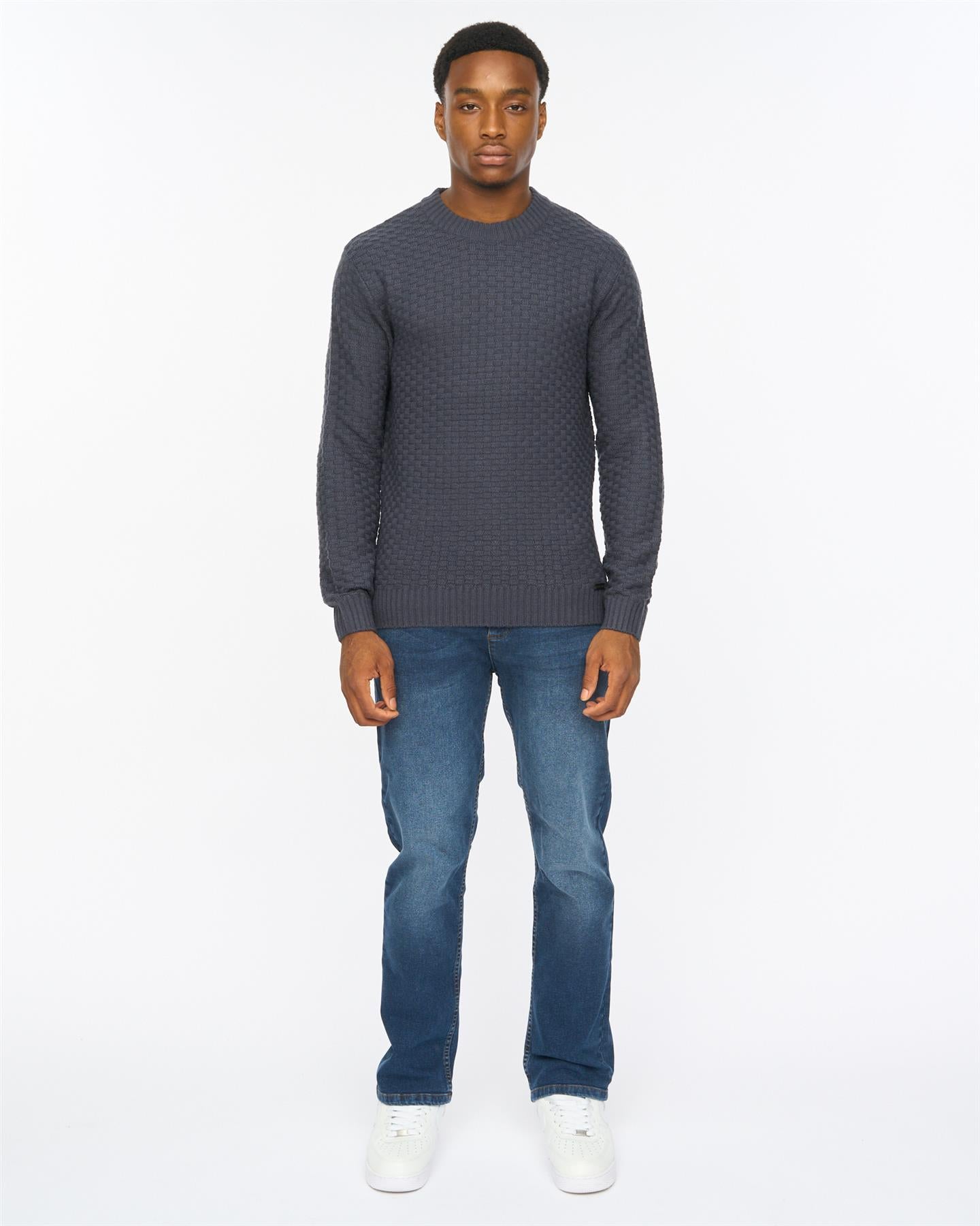 Mens Matera Textured Knit Navy