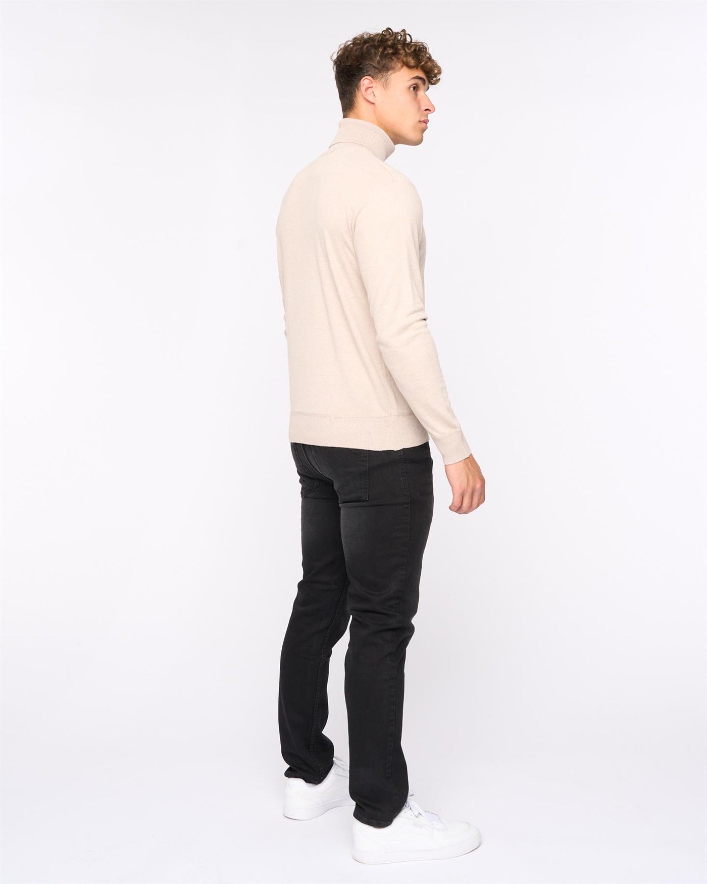 Mens  Cliveden Turtle Neck Knit Off White Marl