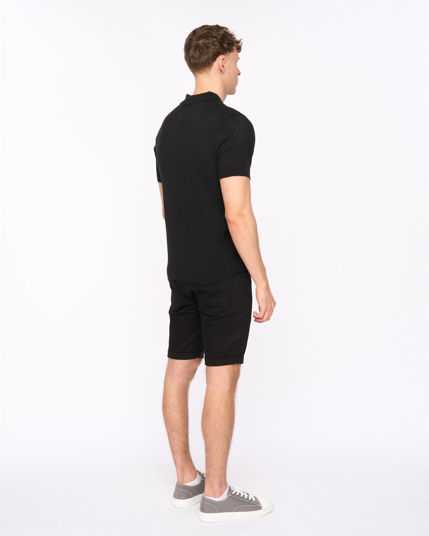 Mens Dedham Knit Polo Black