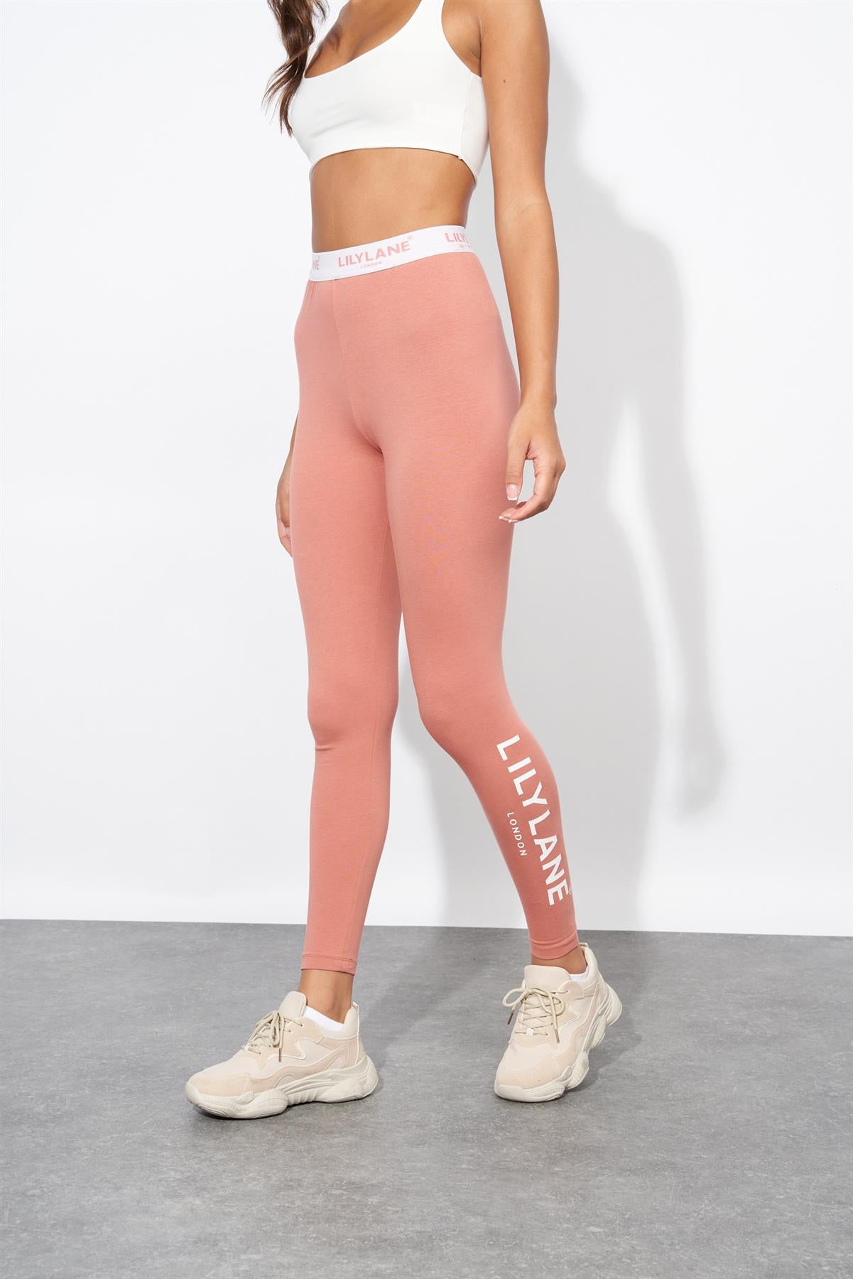 Ladies Lily Lane Matalina Leggings Dark Pink