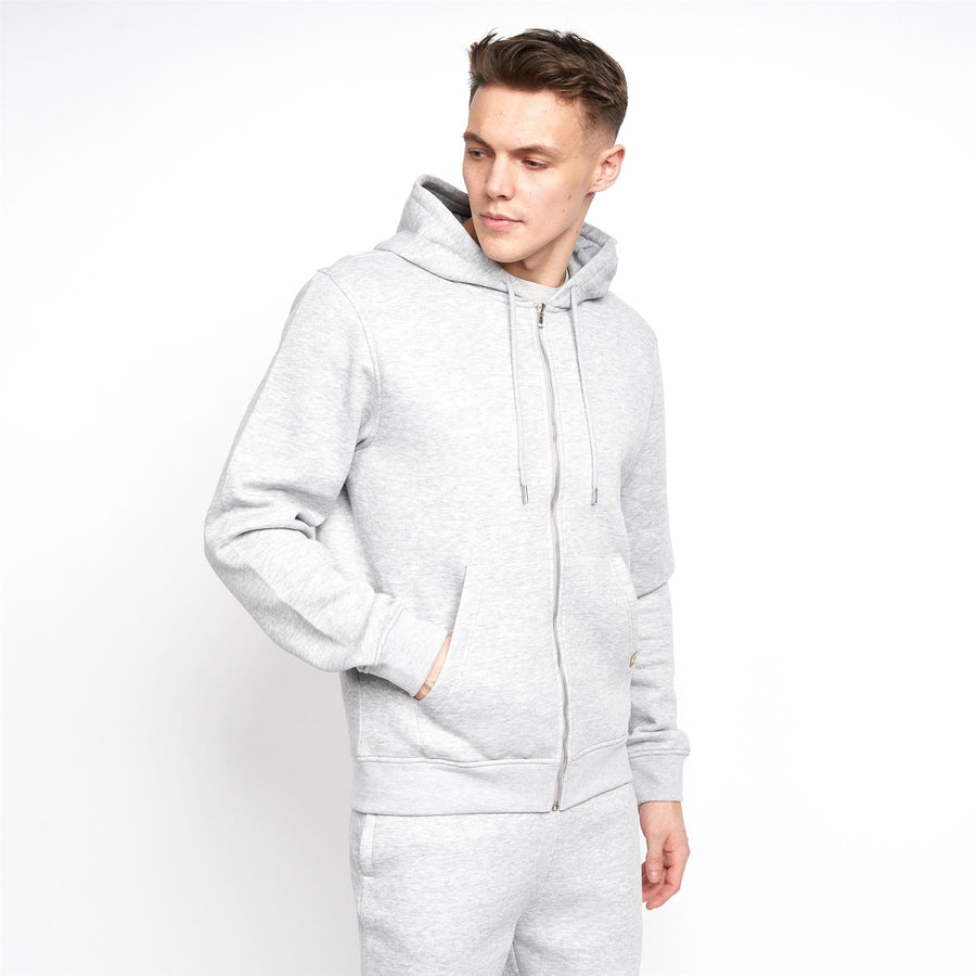Garret Zip Thru Hoodieight Grey Marl