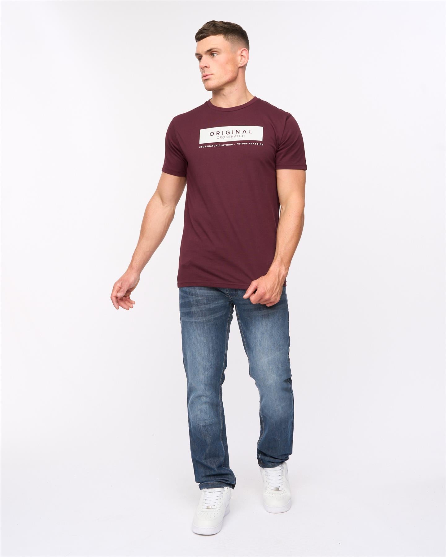 Mens New Embossed Techno Denim Jeans Stone Wash