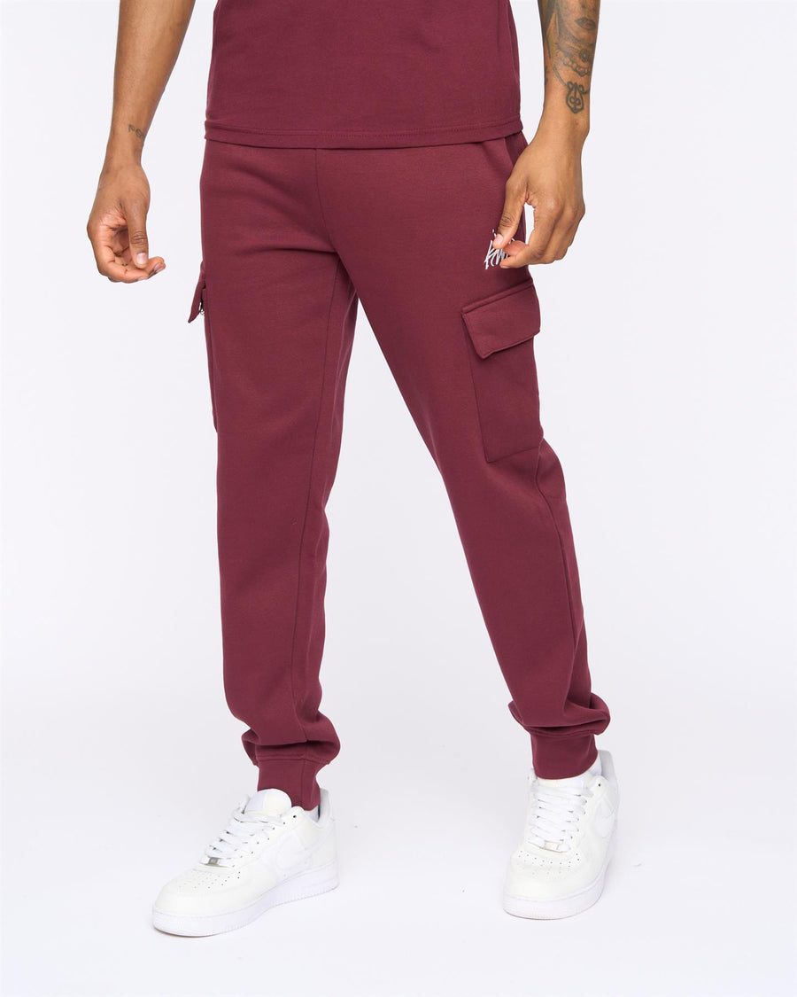 Mens Crosby Cargo Joggers Burgundy