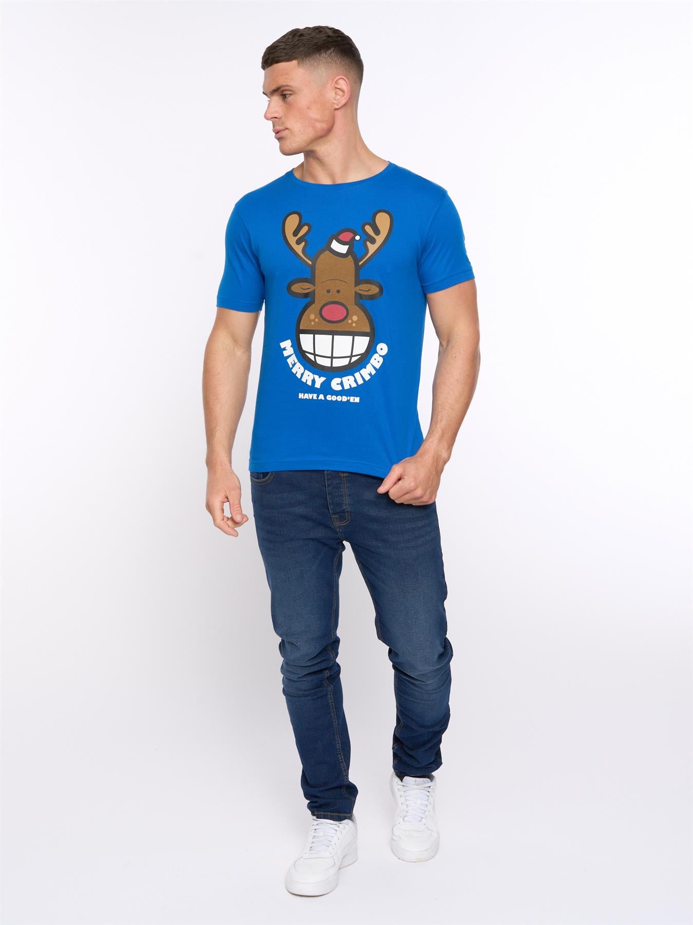 Mens Xplicit Rednose Xmas T-Shirt Deep Azure