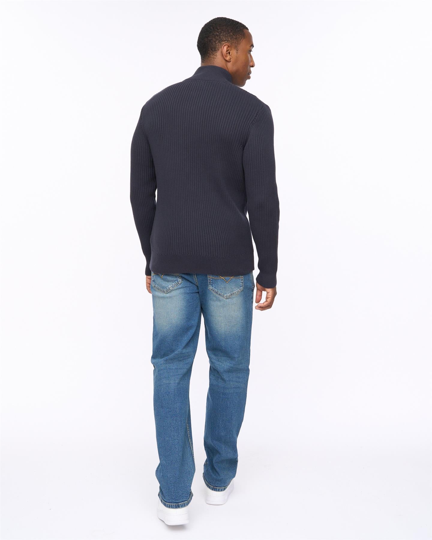 Mens Wellburys Chunky Knit Navy
