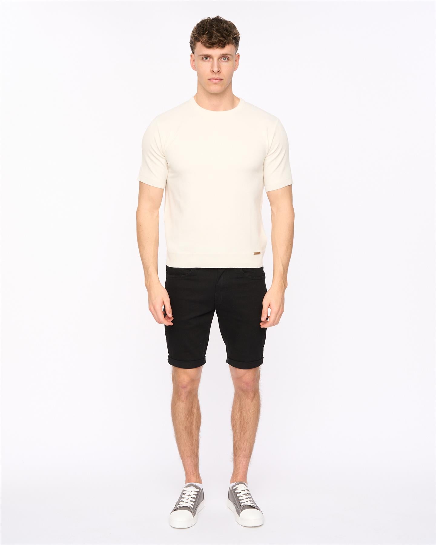 Mens Marvela Knit T-Shirt Light Stone