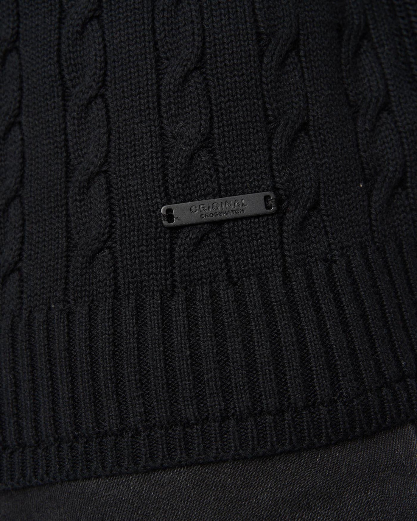 Mens Kabstars Cable Knit Black