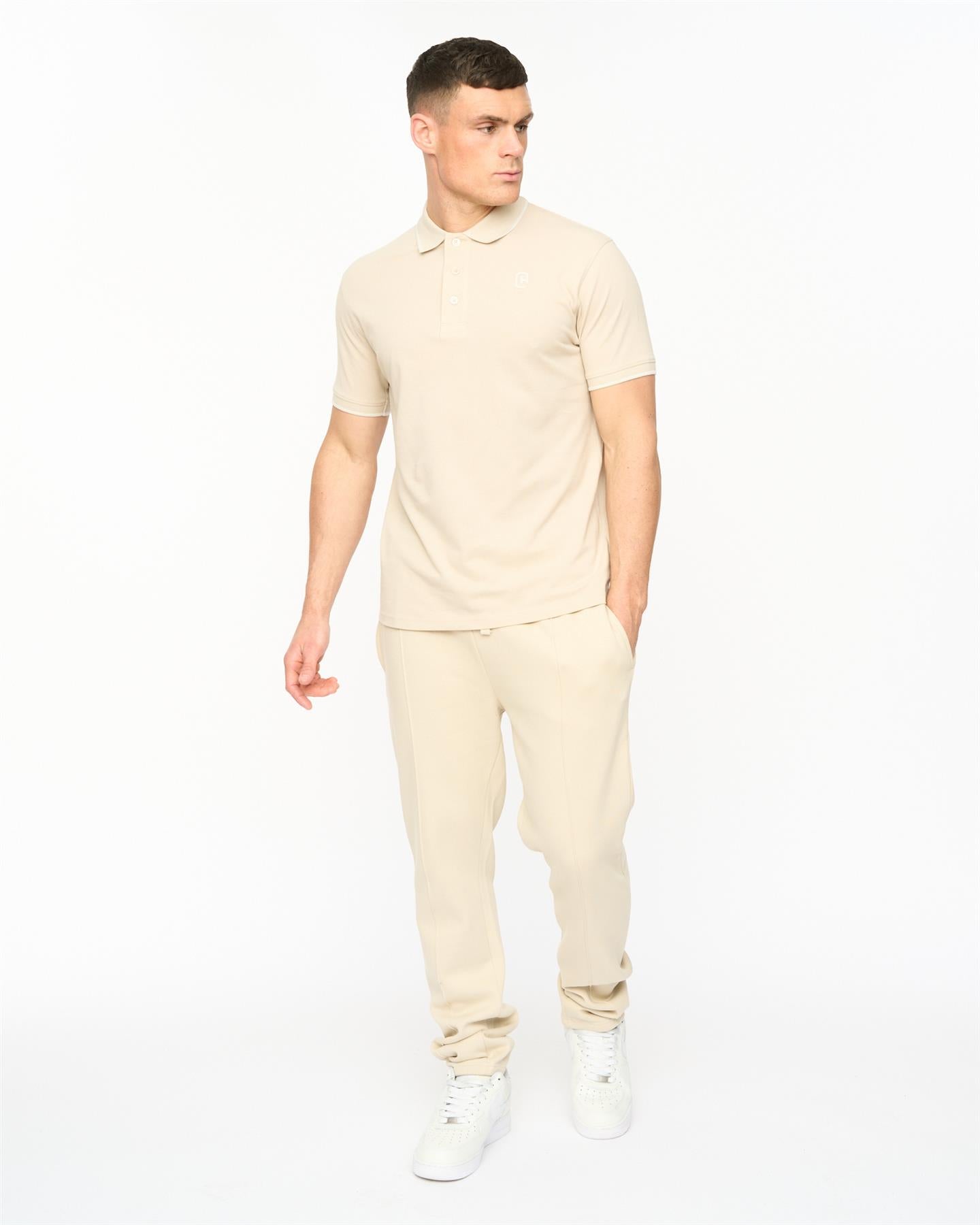 Mens Crufton Polo Light Stone