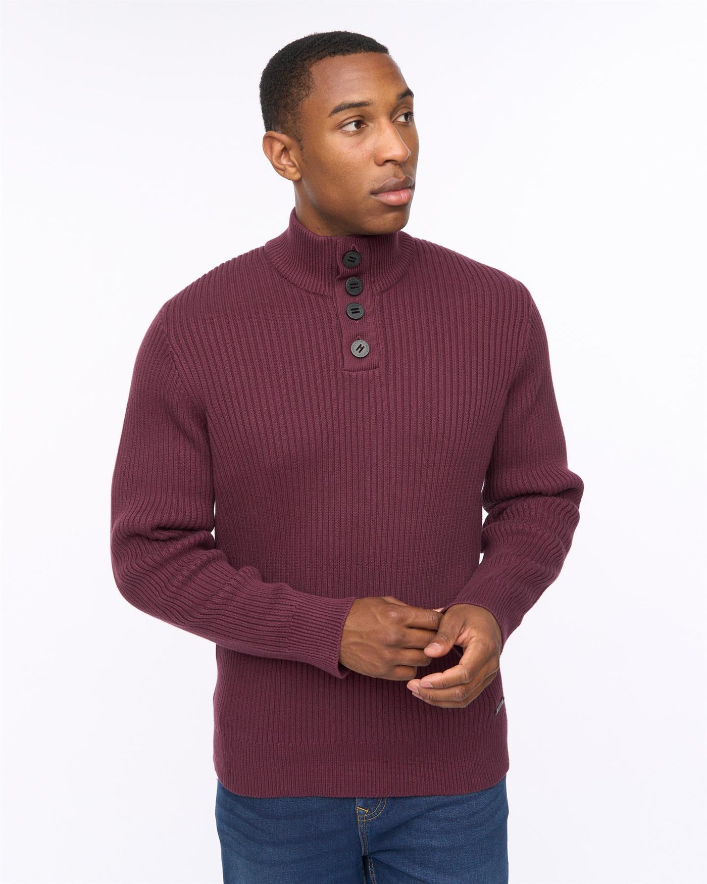 Mens Wellburys Chunky Knit Raisin