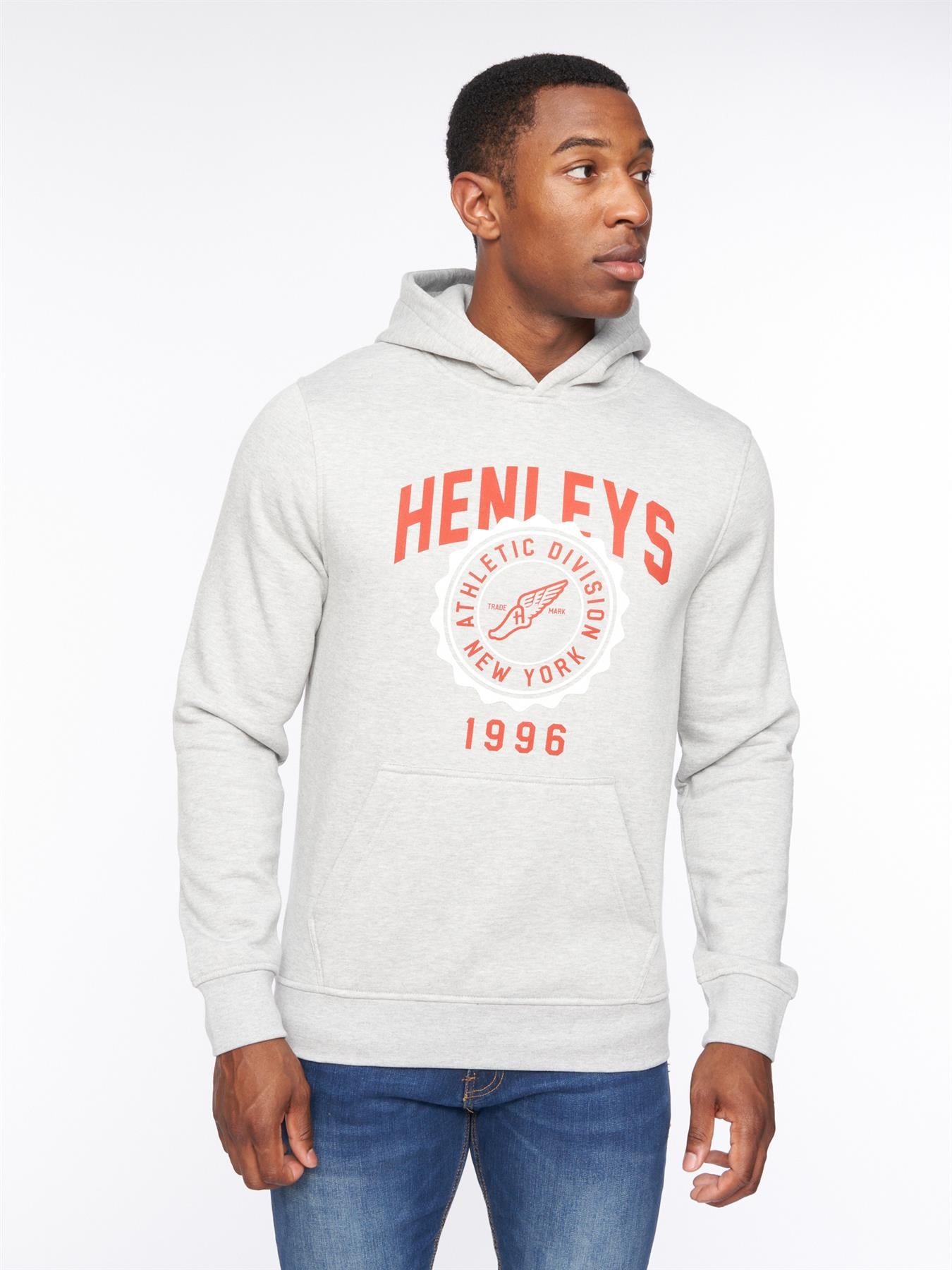 Mens Tipton Hoodie Grey Marl