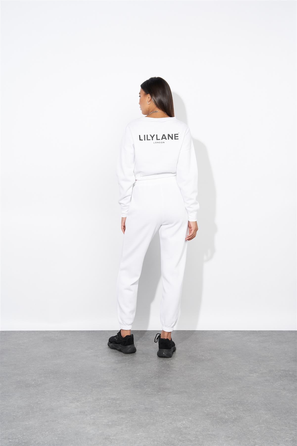 Ladies Lily Lane Josephina Crop Sweat White
