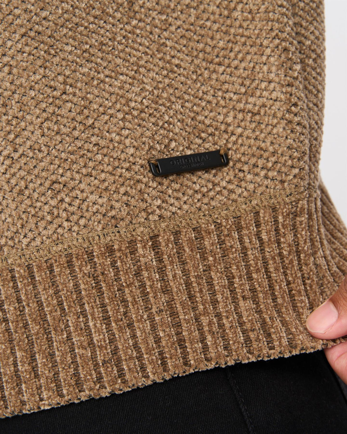 Mens Roundall Chenille Knit Taupe