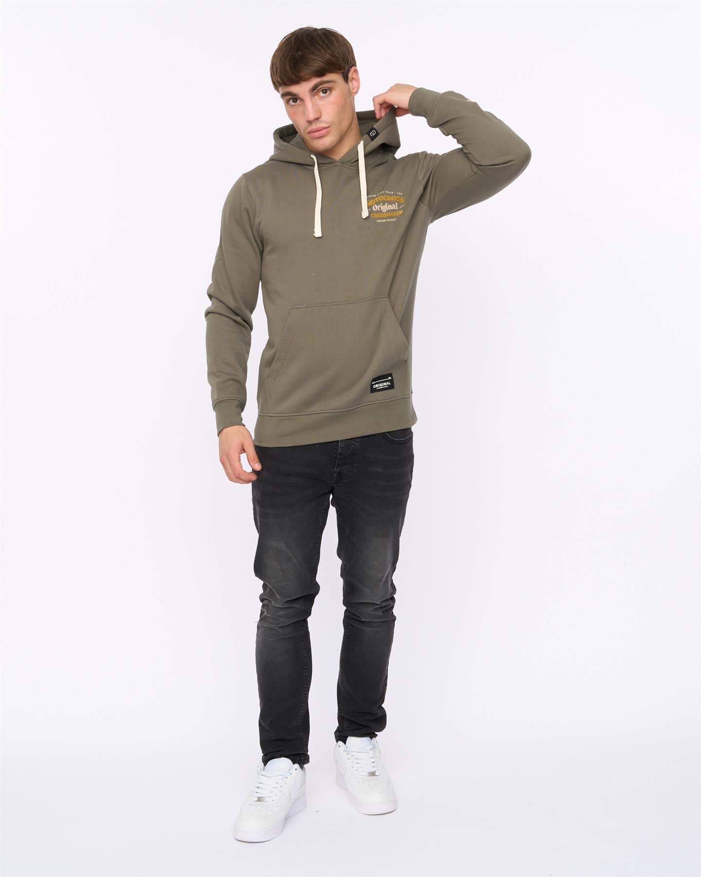 Mens Motocross Hoodie Olive
