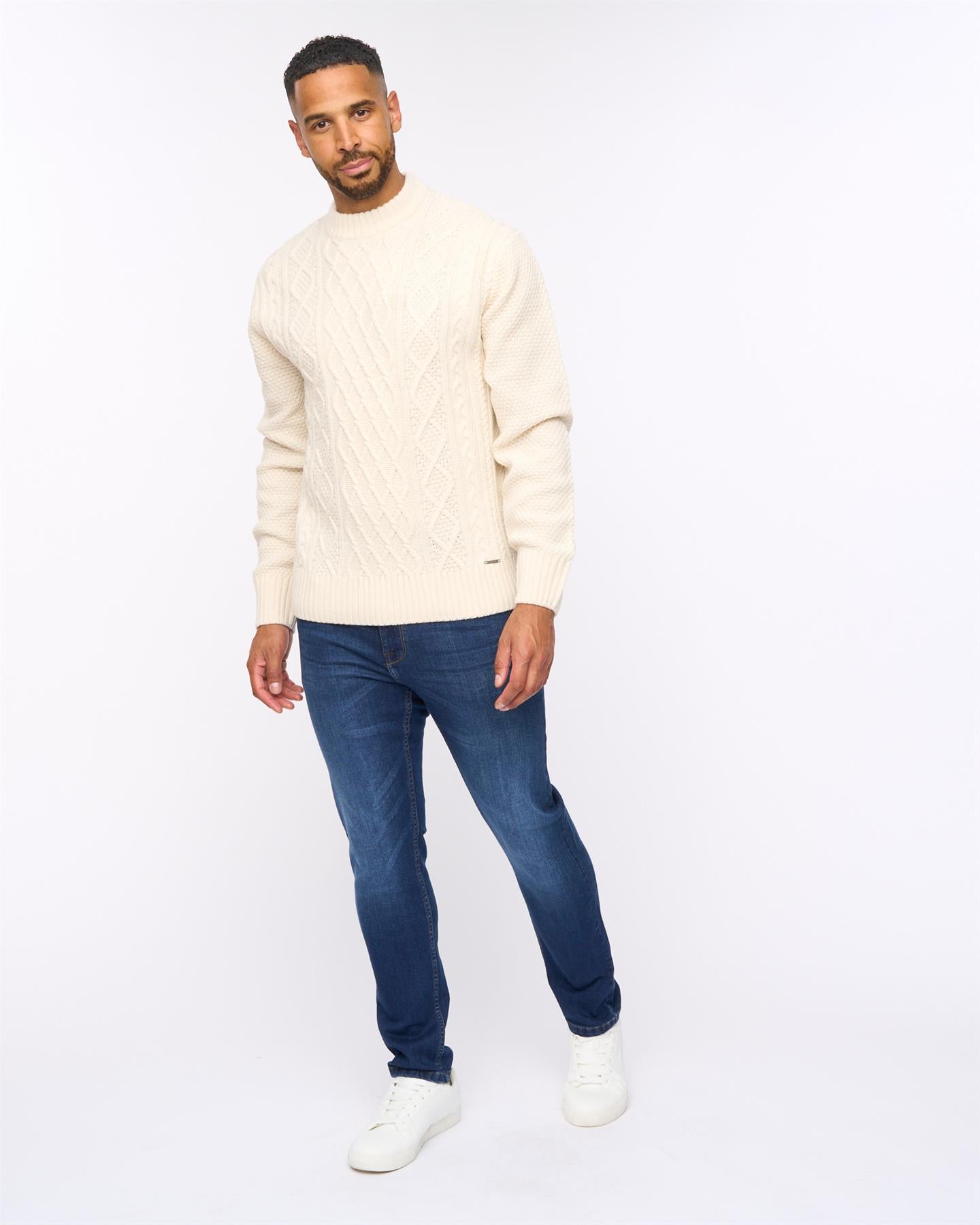 Brocksten Cable Knit Jumper Light Stone