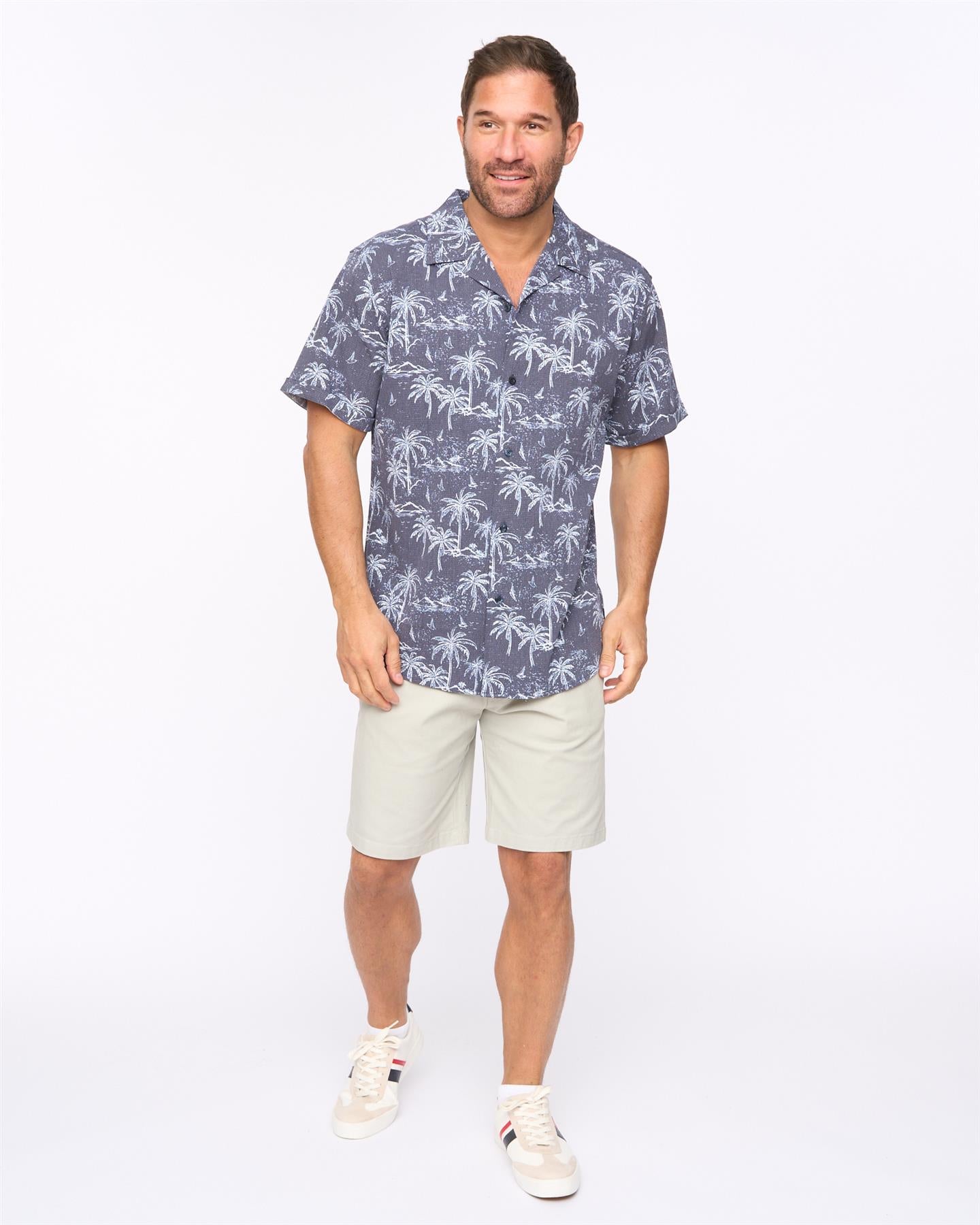 Mens Arecas Short Sleeve Shirt Navy