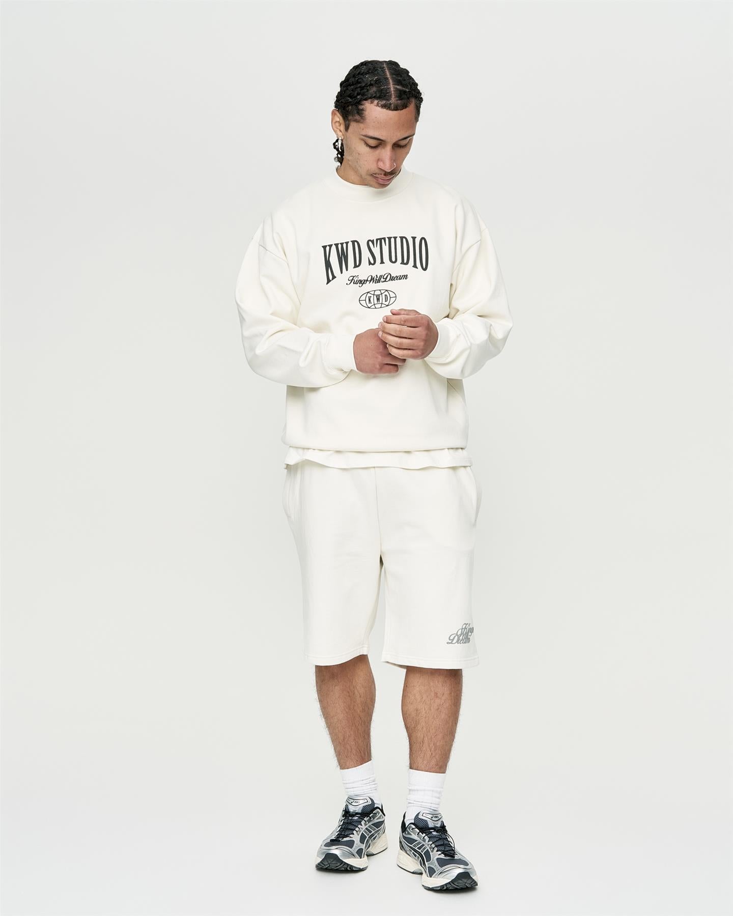 Mens Studio Studios Crew Sweat Off White