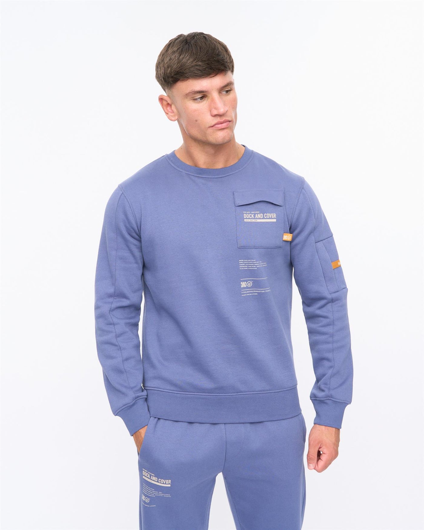 Mens Applewood Crew Sweat Denim Blue