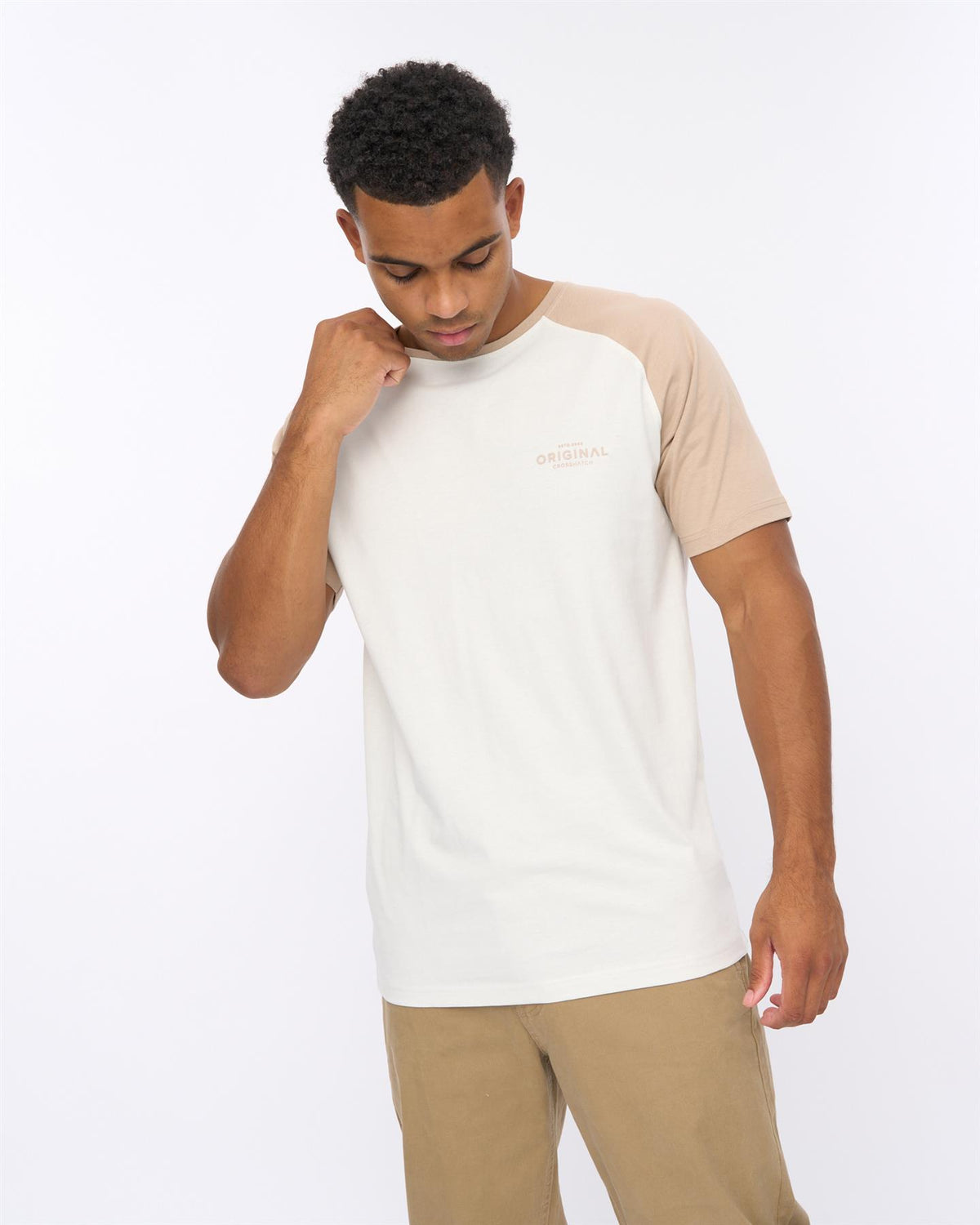 Mens Meza T-Shirt Off White/Stone