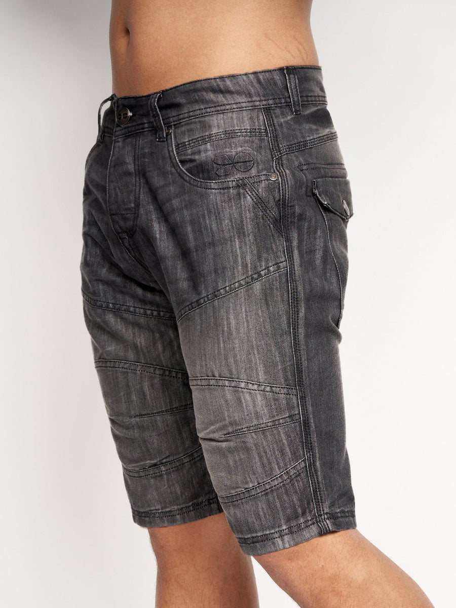 Crosshatch Mens Winston MVE Denim Shorts Black Wash