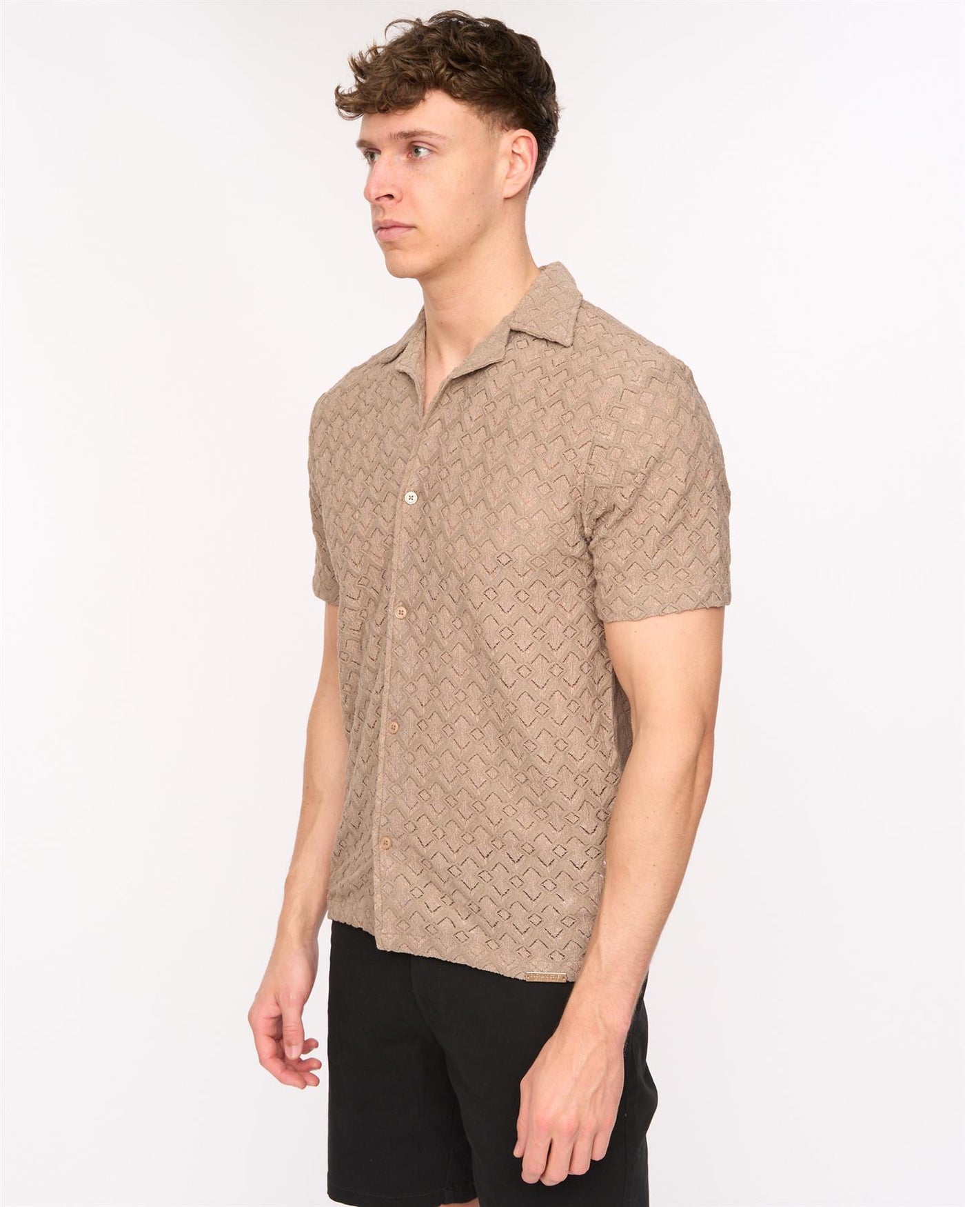 Mens Foxborough Knit Shirt Taupe