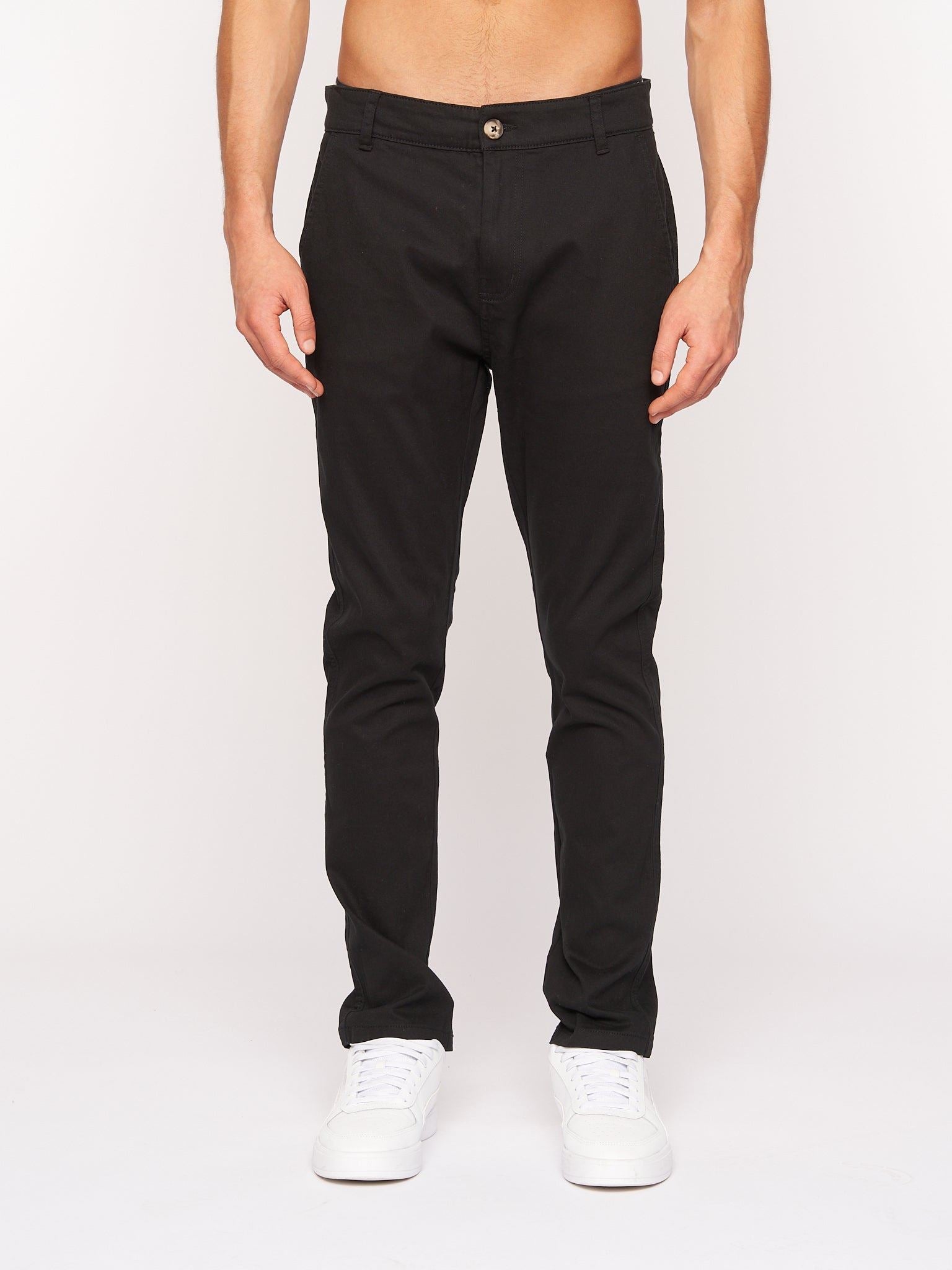 Crosshatch Mens Roysden Chinos Black