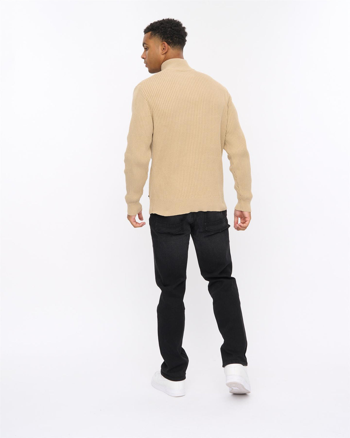 Mens Havaline 1/4 Zip Knit Stone