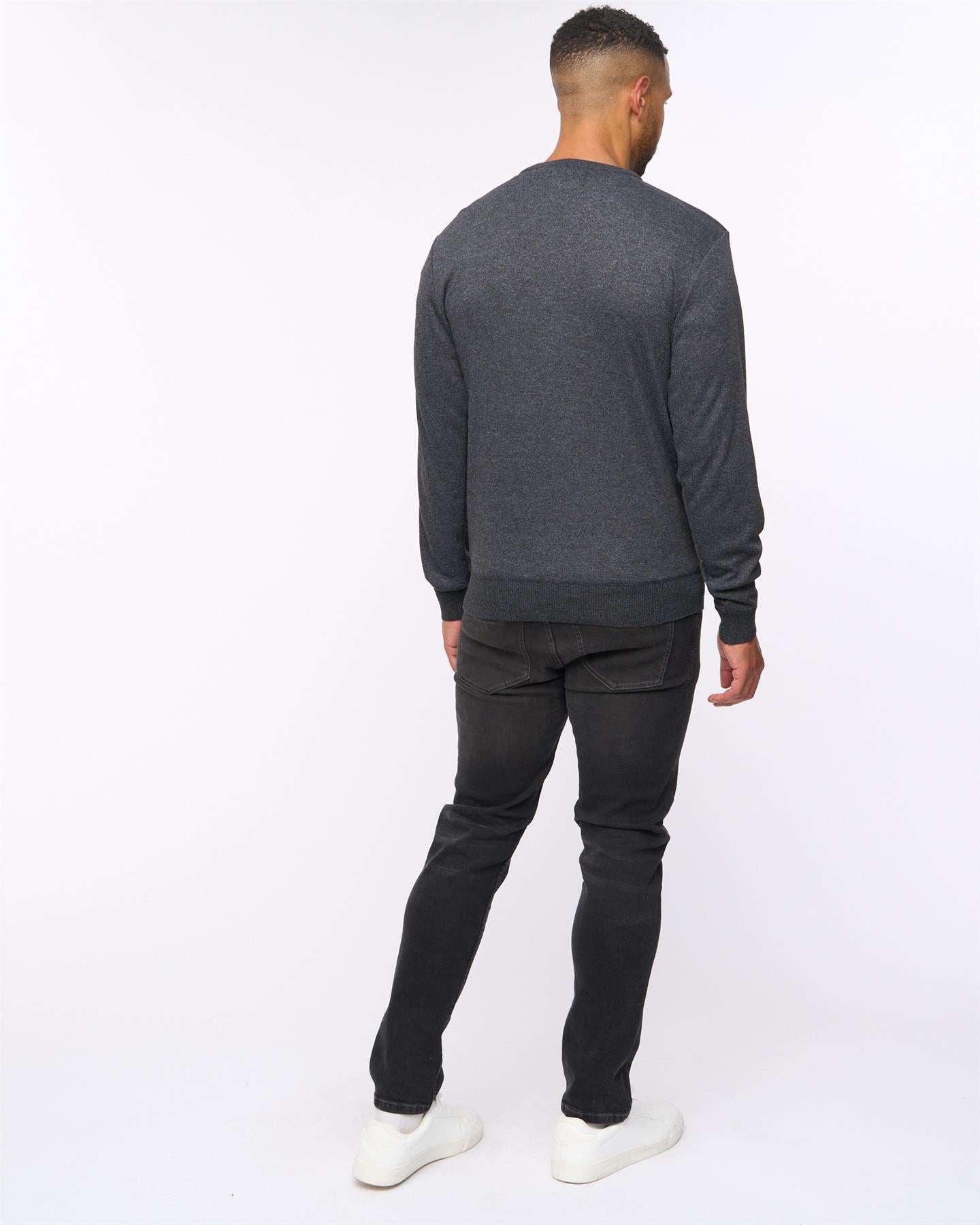 Tinworth V-Neck Jumper Black Marl