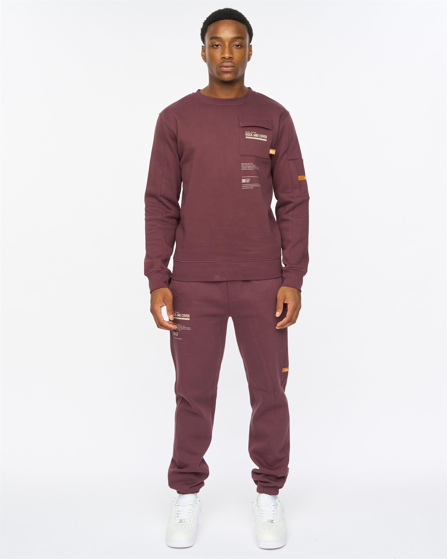 Mens Applewood Crew & Joggers Set Raisin