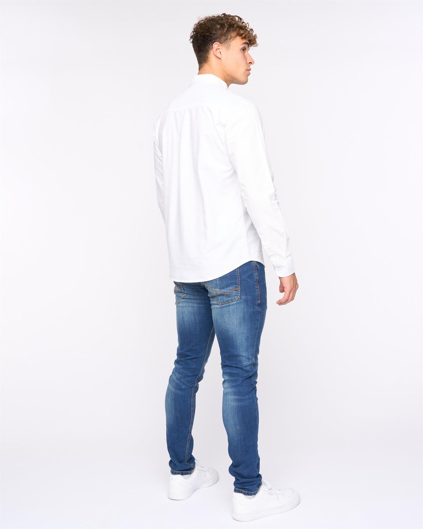 Mens Chatmen Slim Fit Oxford Shirt White