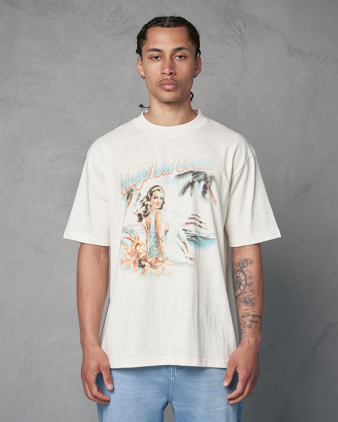 Mens Studio Paradise Island T-Shirt White