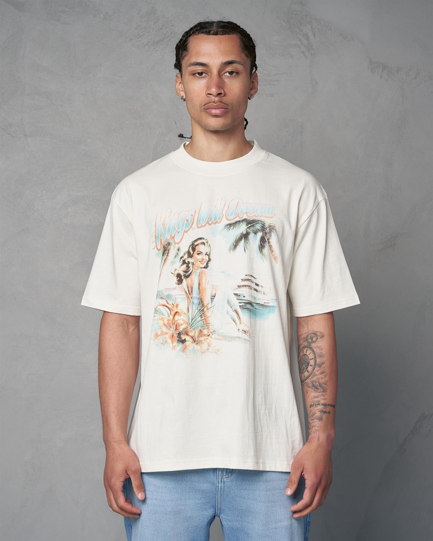 Mens Studio Paradise Island T-Shirt White