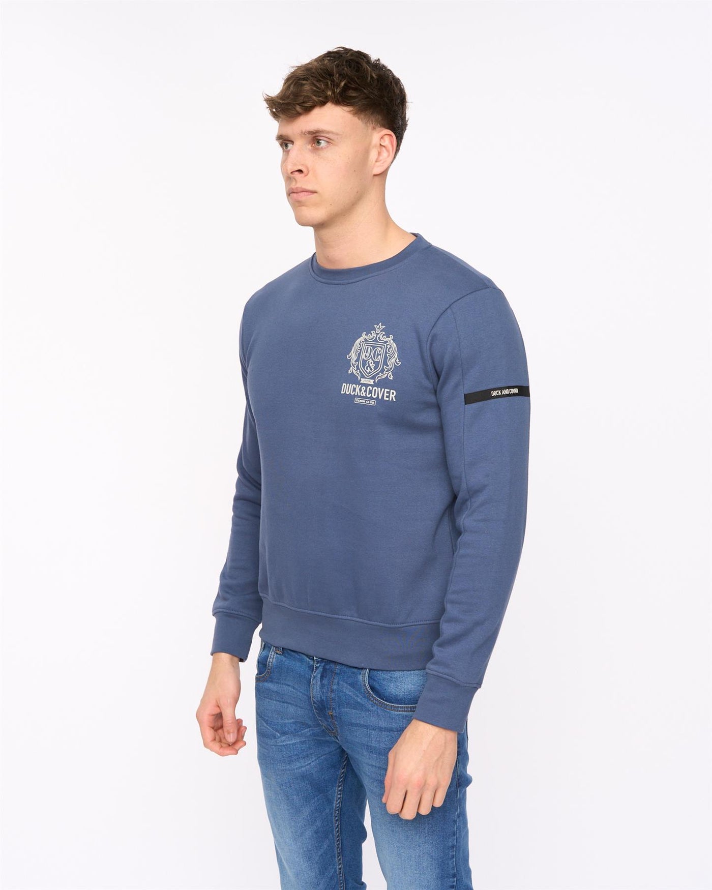 Mens Stoneham Crew Sweat Denim Blue