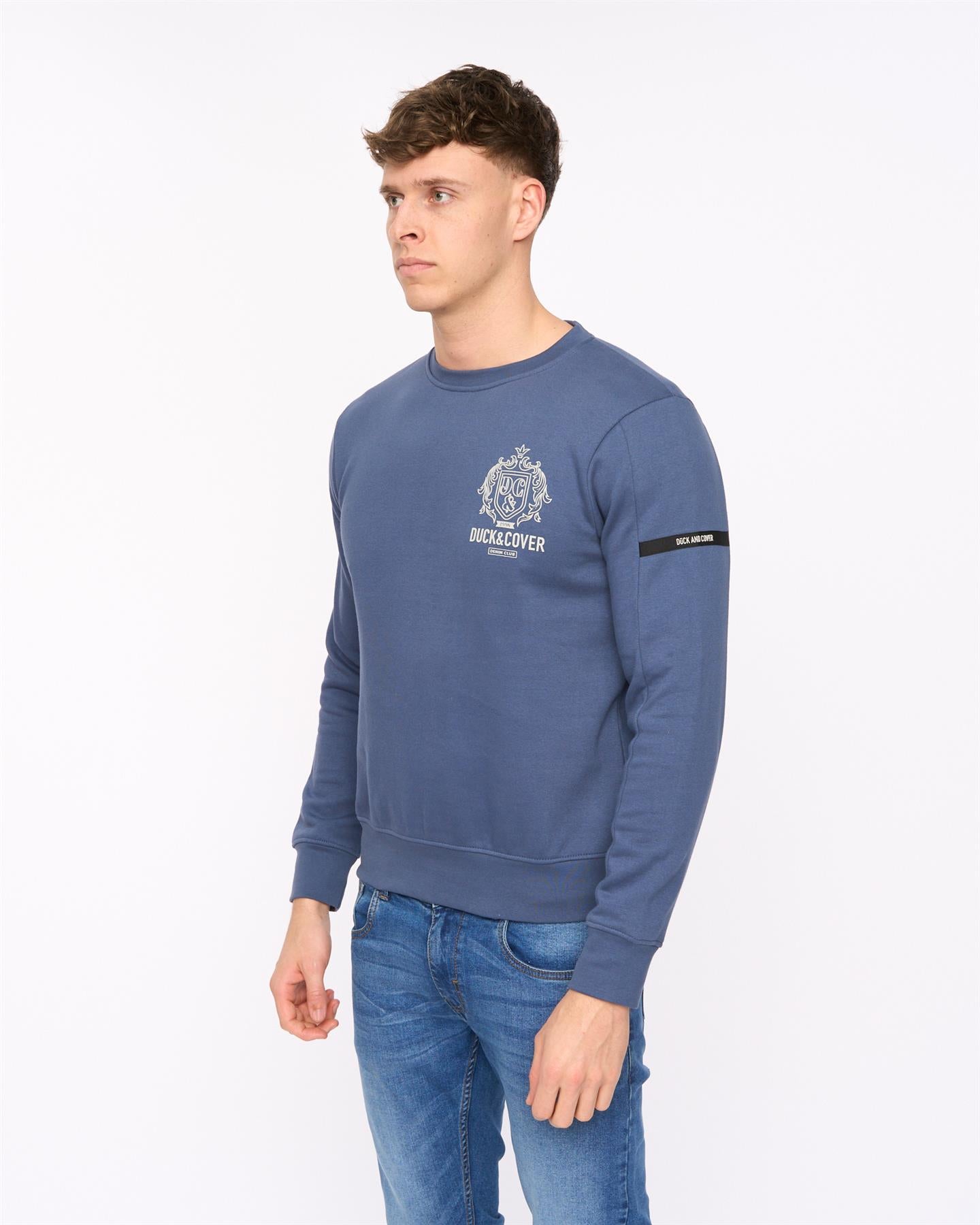 Mens Stoneham Crew Sweat Denim Blue