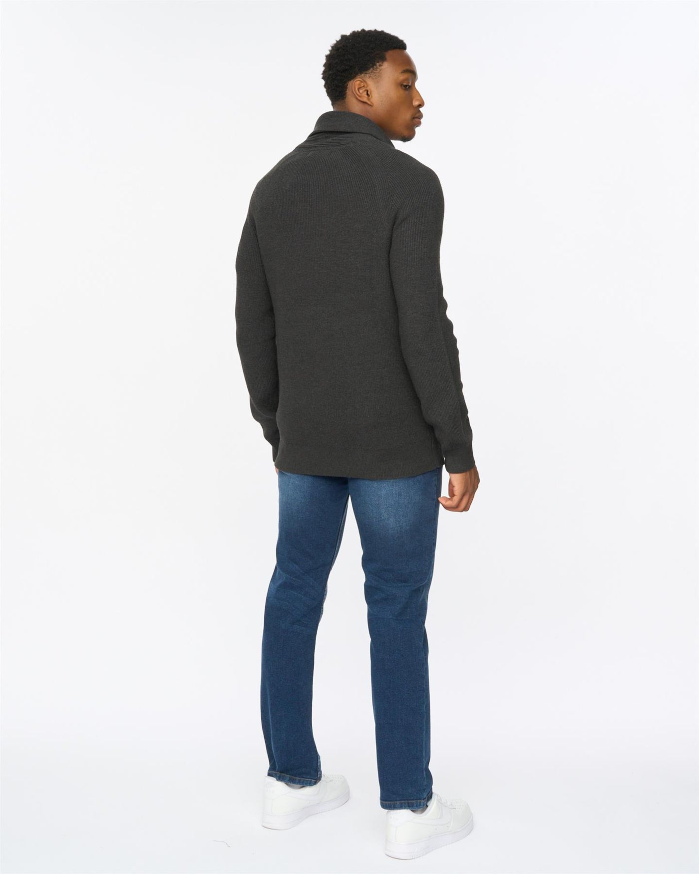 Mens Venosa Shawl Cardigan Charcoal