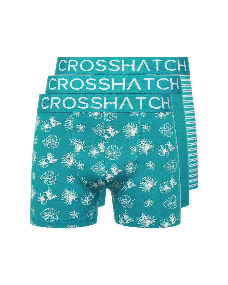 Mens Hovland Boxers 3pk Tropical Green