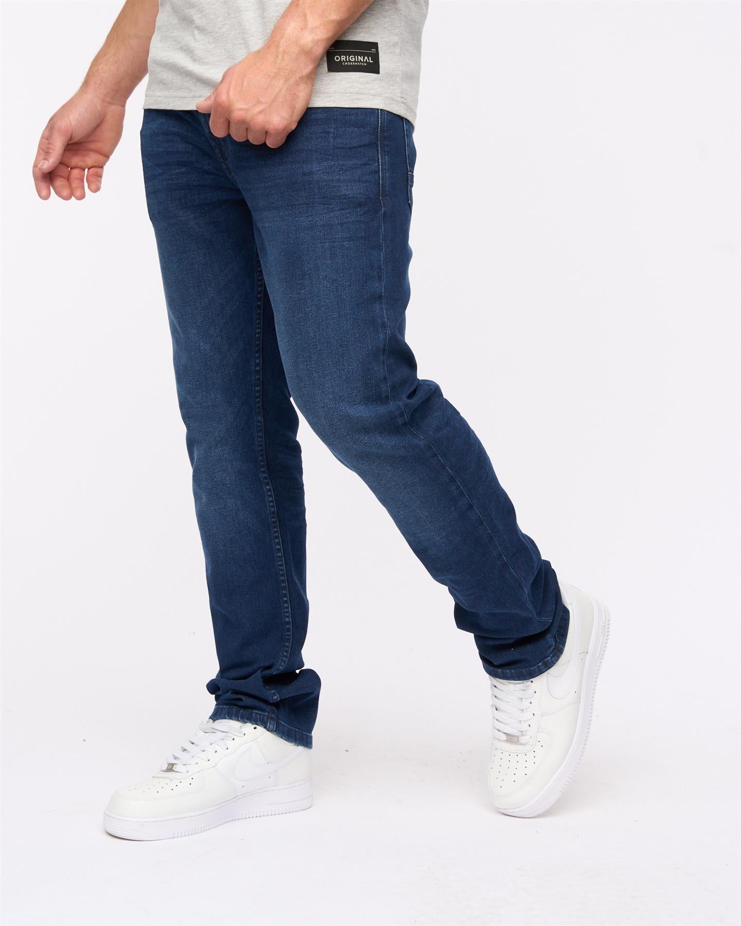 Mens Svelte Slim Fit Stretch Jeans Dark Wash