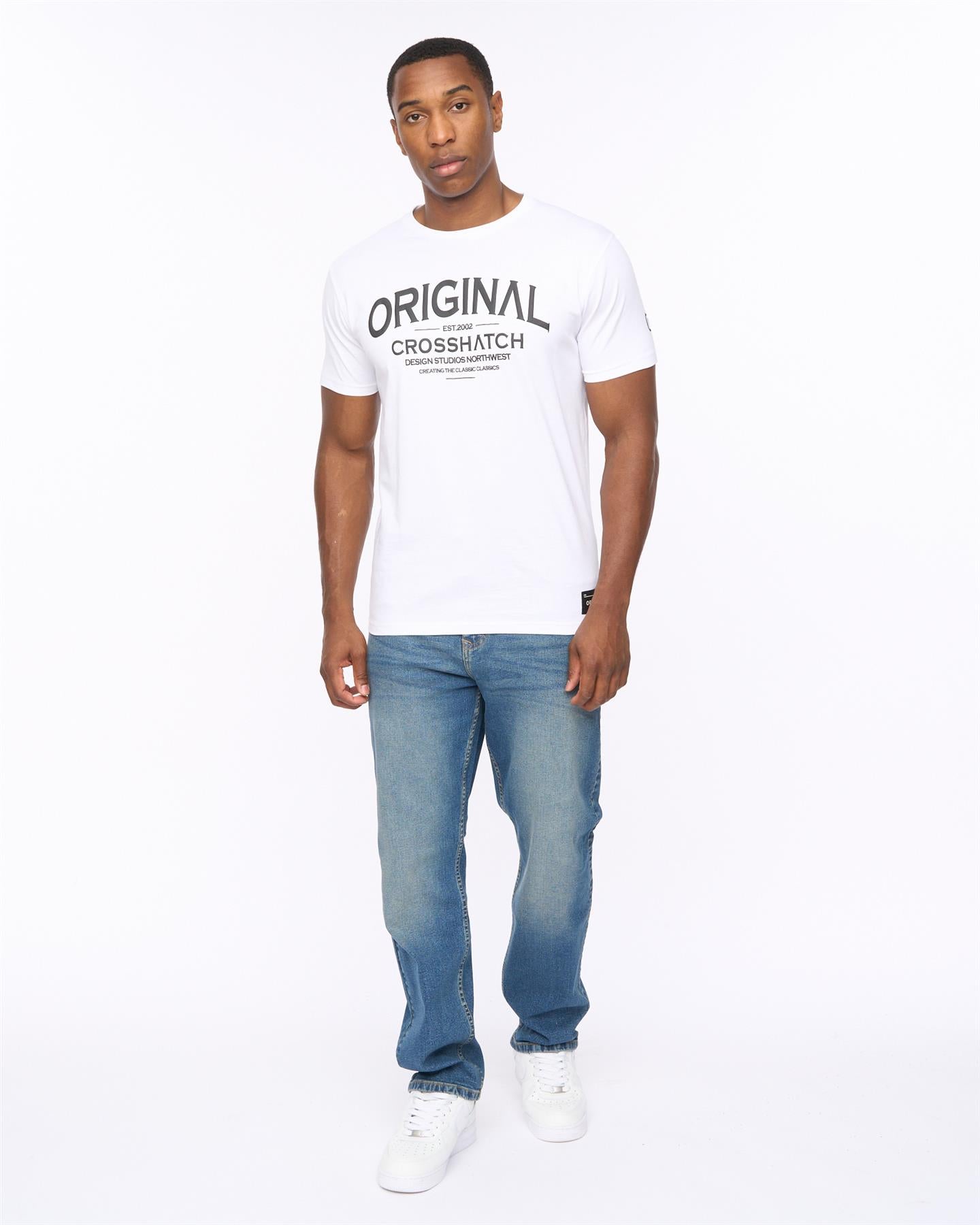 Mens Detendu Relax Fit Jeans Mid Wash