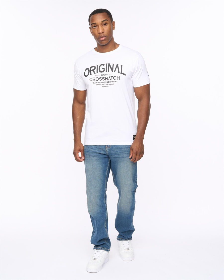 Mens Detendu Relax Fit Jeans Mid Wash