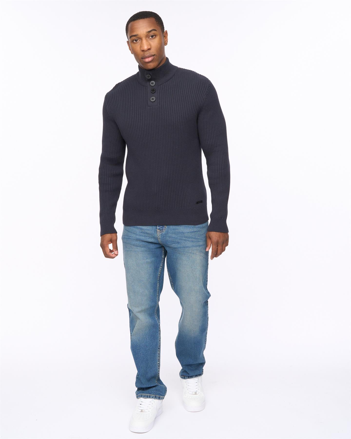 Mens Wellburys Chunky Knit Navy